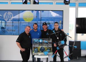 The 360Heros team following CEO Michael Kintner's presentation at the HP Sundance House.